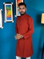 টাইগার অরেঞ্জ প্রিমিয়াম মাইক্রোস্টিজ সলিড পাঞ্জাবি